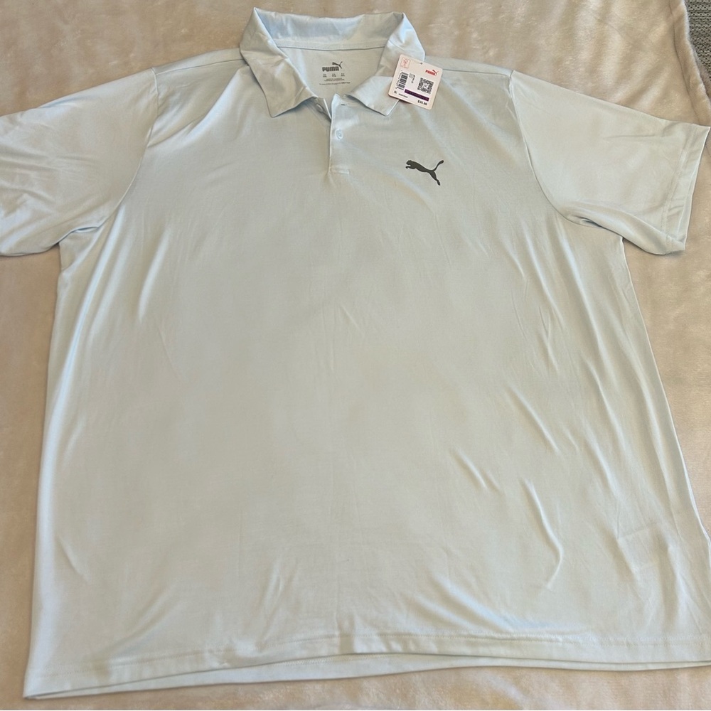 Puma Men's Light Blue Polo Shirt
